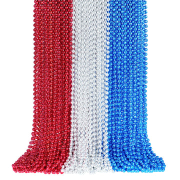 YAXINRUI 72 PCS 4th of July Necklace Patriotic Beads Necklaces, 4th of july Accessories 33 Inch Independence Day Patriotic Beads