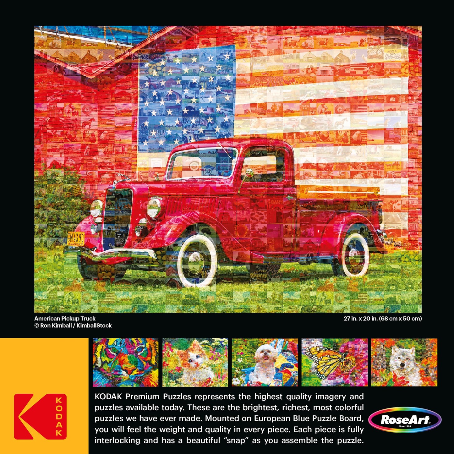 Roseart - Kodak Premium Mosaics - American Pickup Truck - 750 Piece Jigsaw Puzzle For Adults