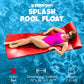 TRC Recreation Splash 1.25 Inch Thick Foam Outdoor Swimming Pool Float Mat Large mature-themed Lounger with Built-in Roll Pillow  Red
