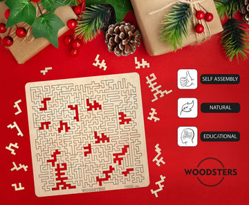 Woodsters Mind Bending Wooden Jigsaw Puzzle - Difficult Challenging Impossible Puzzles For Adults, Advanced Hard Jigsaw Puzzles - Aztec Labyrinth - 130 Pieces