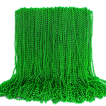 100PCS St Patricks Day Accessories, Green St. Patricks Day Beads Necklace, 33'' Round Beads Irish Saint Patricks Necklaces Costu