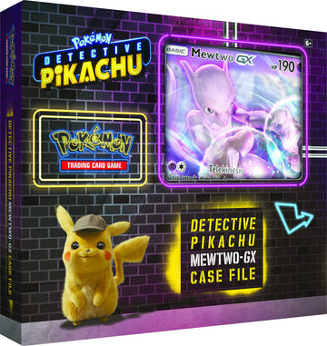 Pokemon TCG Detective Pikachu Mewtwo-GX Case File with 6 Booster Packs, Foil Promo GX Card, Oversized GX Card - Original Version, Box