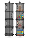 2Pcs Stuffed Animal Storage Organizer Foldable Stuffed Animal Net Or Hammock Organizer, 4 Compartments Hanging Mesh Toy Storage