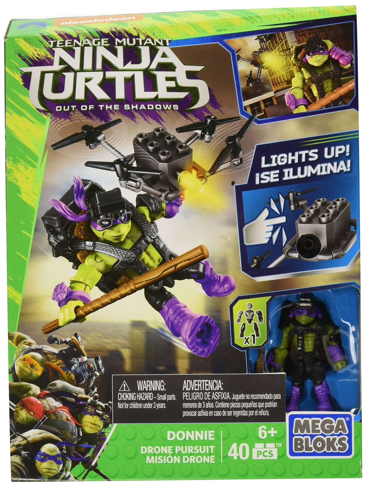 Mega Bloks Teenange Mutant Ninja Turtles: Out Of The Shadows Donnie Drone Pursuit Playset