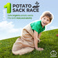 Outdoor Field Day Games  Potato Sack Race Bags for Kids and mature-themeds  Egg and Spoon Race  3 Legged Race Bands - with Storage Bag