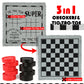 Giant Checkers Board Game Set,3 In 1 Tic Tac Toe Board Draughts Reversible Rug Game For Kids & Adults, Big Checker Floor Game Mat,Indoor Outdoor Yard Game For Family Camping Party