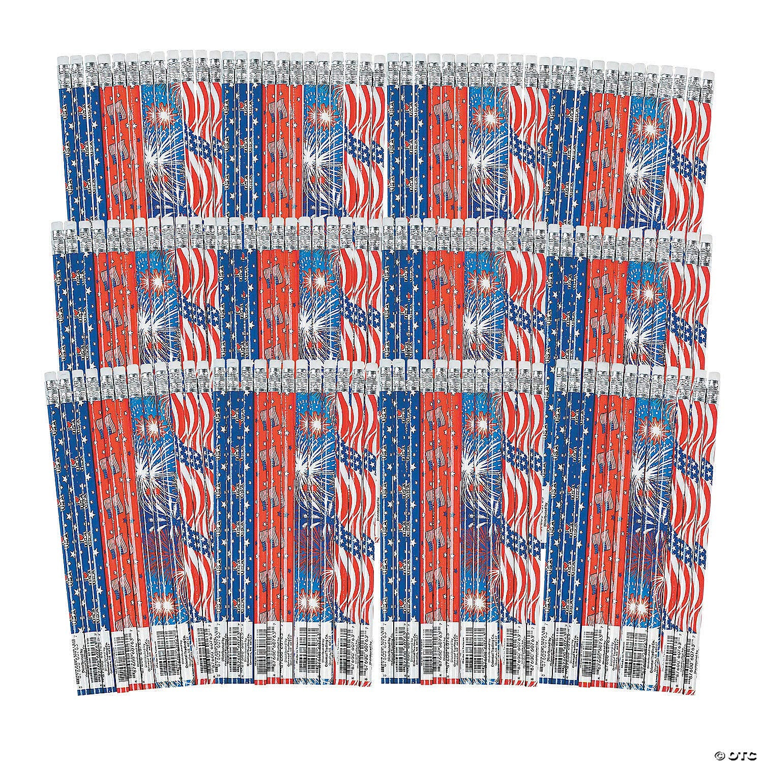 Fun Express USA Patriotic Pencils - Bulk set of 144 - Fourth of July party favors and giveaways