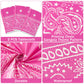 K1Tpde Pink Bandana Plastic 3Pcs Tablecloths, 87X51 Inches/ 9.8X7.2 Feet, Western Party & Cholo Theme Decorations, Pleated Corner Style, All-Season
