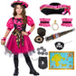 Spooktacular Creations Halloween Costumes for Girls  Kids Pirate Costume  Magenta Pirate Dress for Toddler Girls Halloween Pirate Princess Role Play Parties(Small(5-7 yrs))