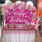 Pink Flash Square Photography Backdrop Hot Pink Happy Birthday Glitter Shinning Sequin Wall Panels Shimmer Wall Background for G