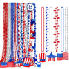 EOBOH 4th of July Necklace Accessories, 24PCS Independence Day Beads Necklaces Bulk, 15 Kinds Fourth of July Red Blue White Star
