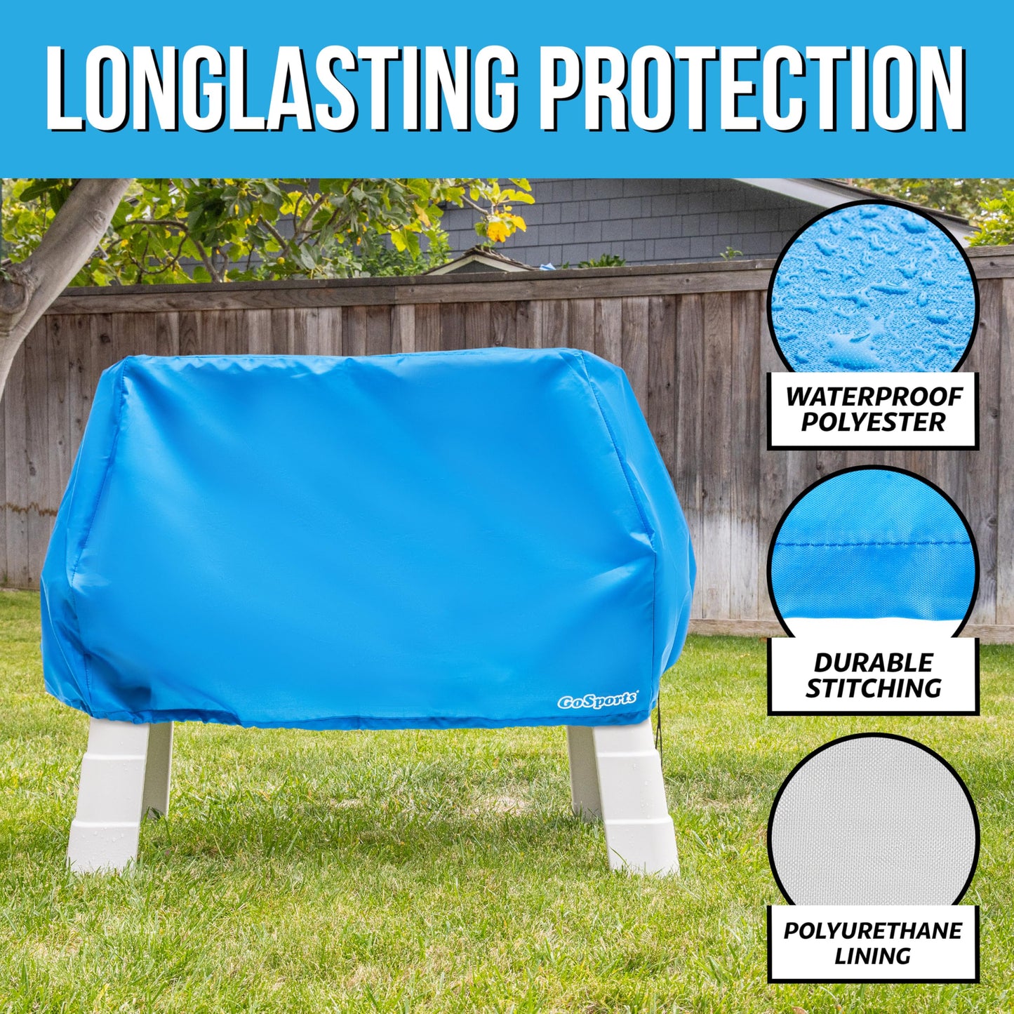 GoSports Universal Kids Water Table Cover - Anti-UV, Waterproof - Fits up to 41 x 25 x 34 Inches - Cover ONLY - Blue