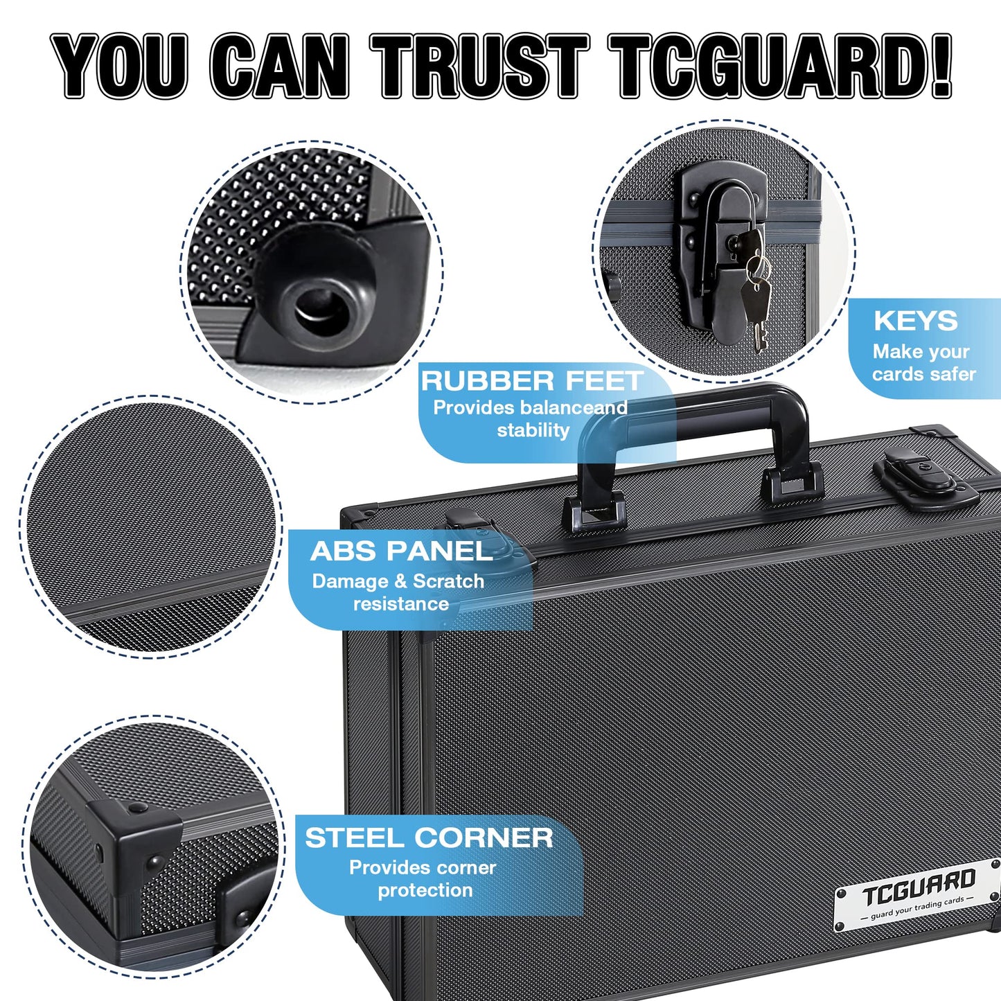 Tcguard Toploader Storage Box For 3''*4'' 35Pt Toploaders, Waterproof, Anti-Skid, Card Storage Box With Dividers, Fits Trading C
