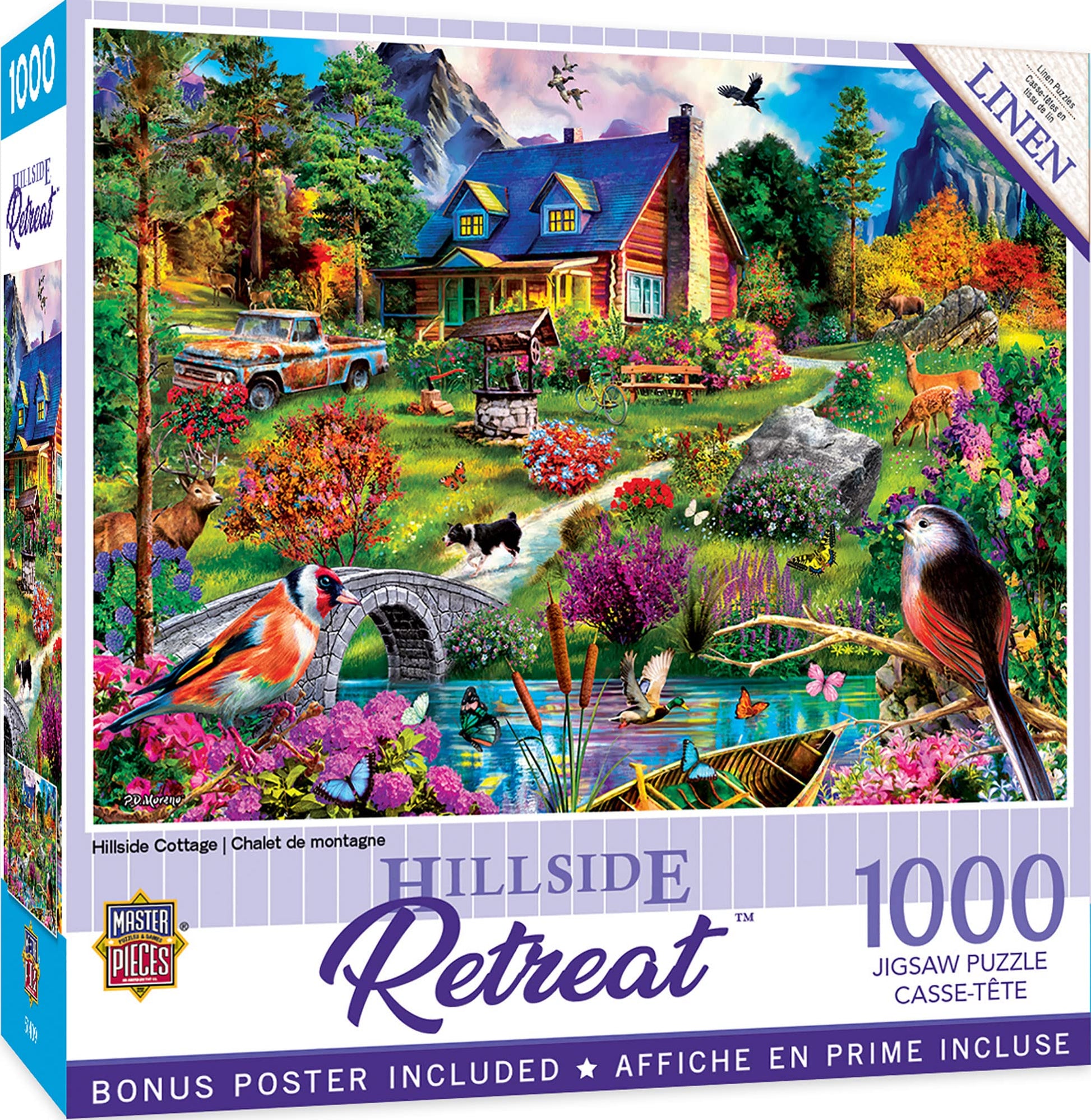 Baby Fanatics MasterPieces 1000 Piece Jigsaw Puzzle for Adults, Family, Or Kids - Hillside Cottage - 19.25x26.75