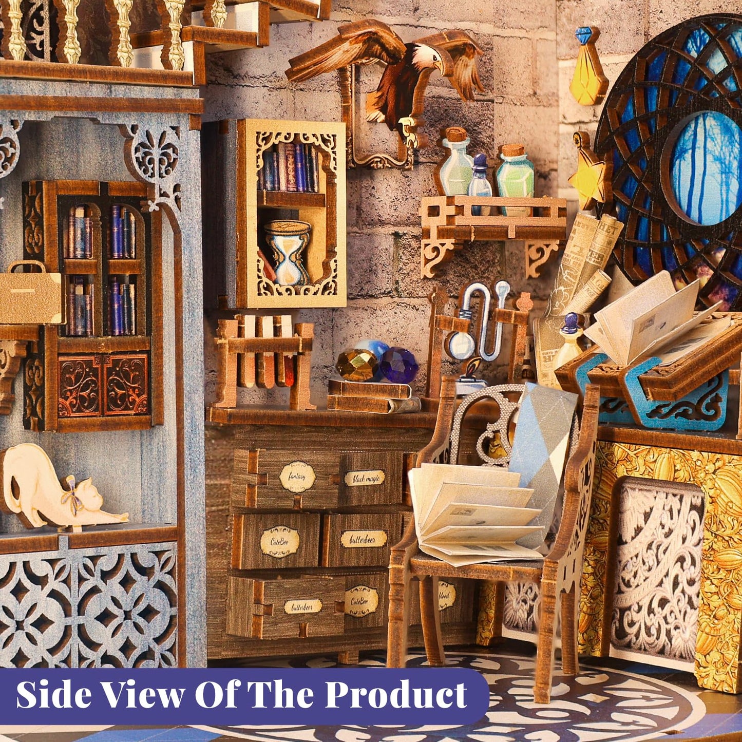 CUTEBEE DIY Book Nook Kit - Miniature Dollhouse Model, Wood, One Size, Nebula Common Room, Creative Gift for Adults & Teens