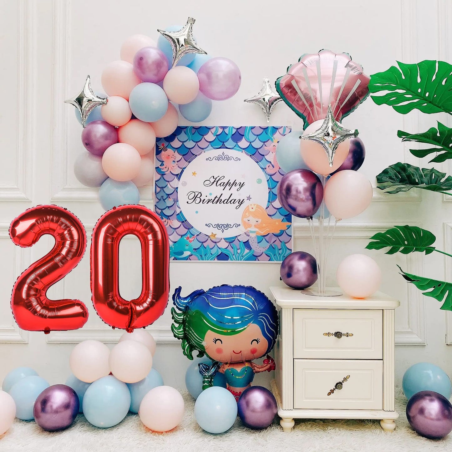 Smlpuame 40 Inch Number Balloon 0-9 Red Large Number 20 Balloons,Digital Balloons For Birthday Party Celebration Decorations Sup
