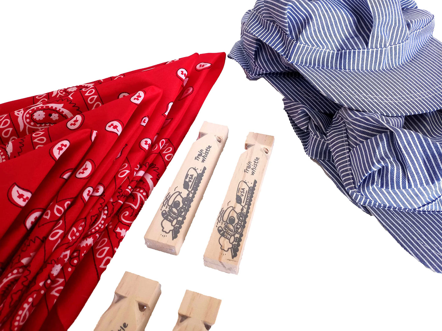 Children'S Train Conductor Dress Up - Hat, Whistle, And Bandana (4 Sets)
