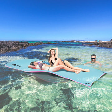 Homcom 10' X 5' Floating Mat, 3-Layer Lily Pad Swimming Pool Floating Water Mat, Thick And Durable Water Activities Mat For Lake, Oceans