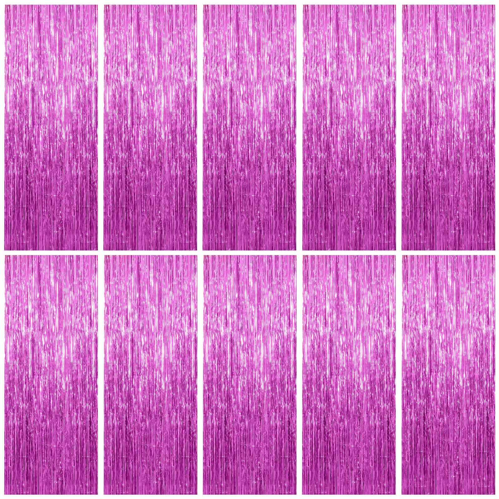 10 Pack Foil Curtain Backdrop Metallic Tinsel Foil Fringe Curtains Photo Booth Props for Birthday Wedding Engagement Baby Shower