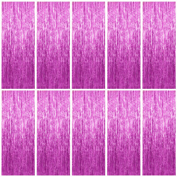 10 Pack Foil Curtain Backdrop Metallic Tinsel Foil Fringe Curtains Photo Booth Props for Birthday Wedding Engagement Baby Shower