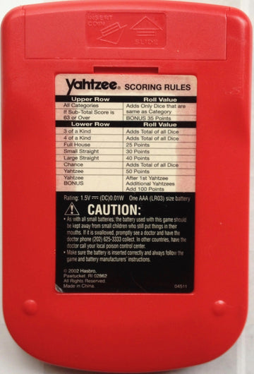 Yahtzee Electronic Hand-Held [Gold]
