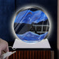 Szoranct Moving Sand Art Lamp Round Glass Flowing Sand Frame, Sand Art Liquid Motion And 3D Deep Sea Moving Sandscapes, Office A