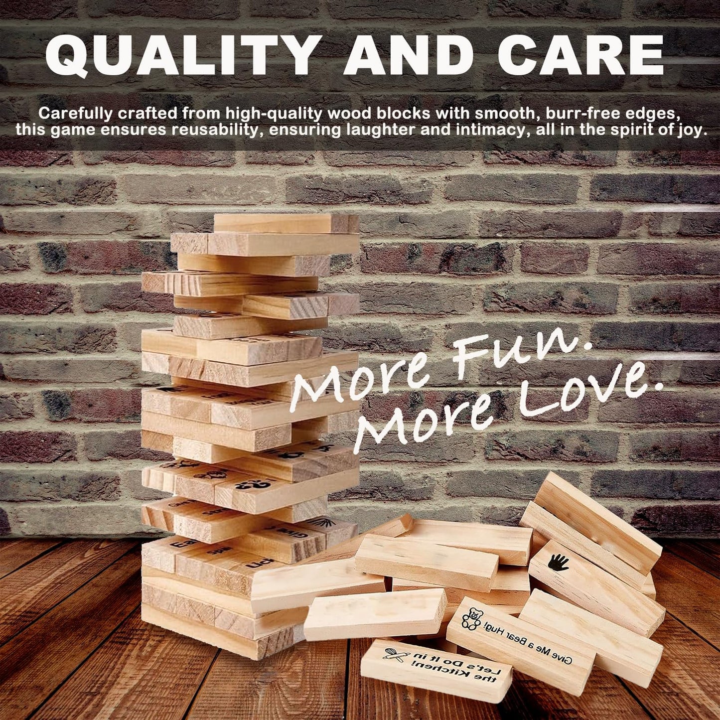 Lust Tower Jenga Game for mature-themeds mature-themed Block T ower Gaming  48Pcs Couples Tumbling to wer Stacking Blocks Ga me for Grown-Ups-1 Set