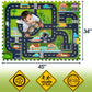 Sorbus Foam Playmat For Kids - Traffic Play Mat For Babies - Interlocking Floor Mats City Road Design - Track Play Rug For Children - Educational Playmat Rug Squares For Toy Cars & Trucks (12 Tiles)