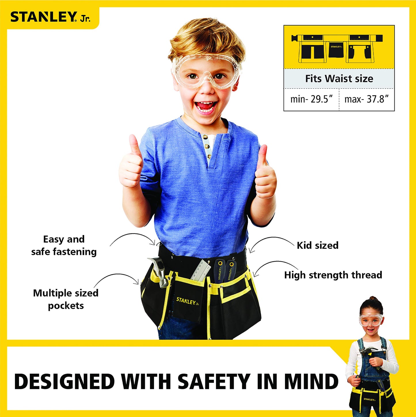Stanley Jr. - Tool Belt, Tools Ages 5+ (T010M-Sy), Mixed