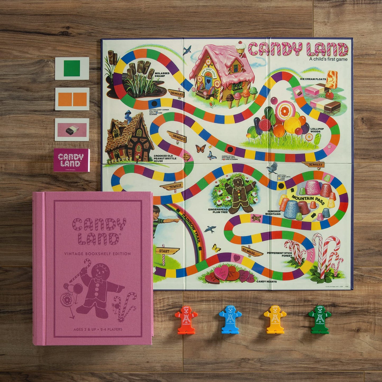 WS Game Company Candy Land Vintage Bookshelf Edition Board Game, Multi, For 2-4 Players, Model 40411, Linen Material