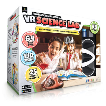 Professor Maxwell'S Vr Science Lab - Virtual Reality Kids Science Kit, Book And Interactive Stem Learning Activity Set (Full Version - Includes Goggles) - For Ages 8 And Up