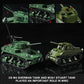 MISTBUY WW2 Army Tank Building Set - 1452 Pieces, Green/Grey/Brown, Compatible with Lego, Includes US Sherman & Stuart Tanks, Military Weapons