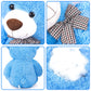 Snowolf 1.2M Giant Teddy Bear Plush Toy 4Ft Big Cuddly Stuffed Animals Doll Gift For Valentines Kids Girlfriend (Blue, 47 In/120