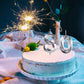 Silver 80th Birthday Candles, Number 80 Cake Topper for Birthday Decorations Party Decoration