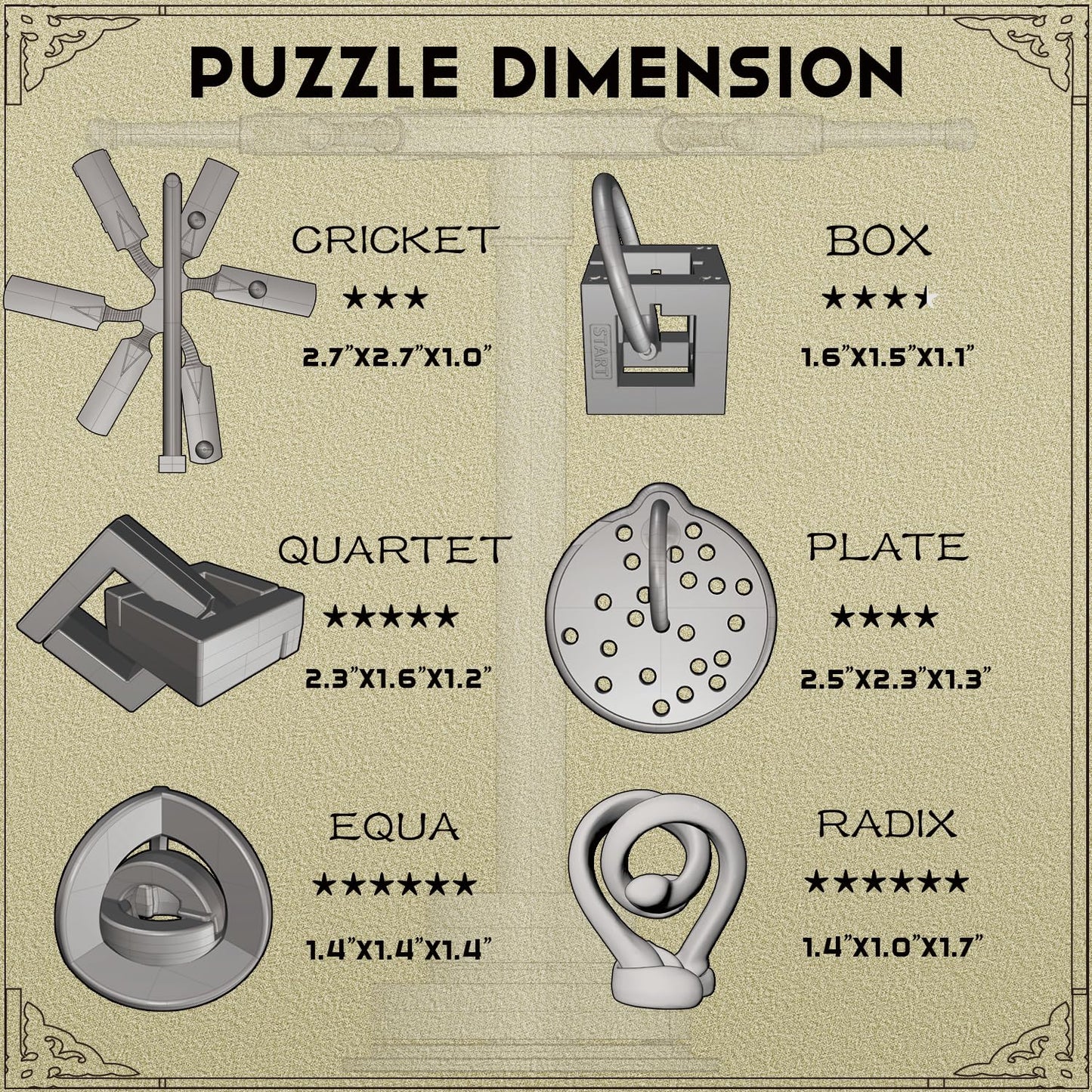 Fun Metal Brain Teaser Puzzle Games 6 Pcs Mind Travel 3D Toys and 1 Pcs Metal Puzzle Rack Teens&mature-themed IQ Test Logic Educational Gift  Puzzle Switch Games School Supplies Table Decor