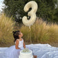 Cream Number 3 Balloon 40 Inch, 3 Balloon Number, 3Rd Birthday Decorations, Cream Party Supplies For Boys Girls