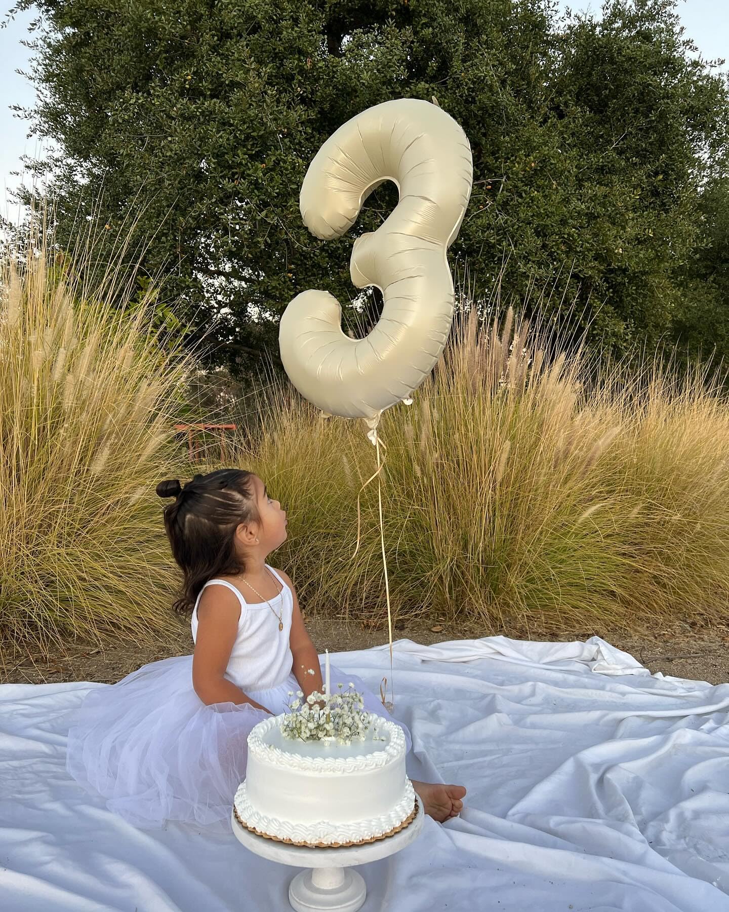 Cream Number 3 Balloon 40 Inch, 3 Balloon Number, 3Rd Birthday Decorations, Cream Party Supplies For Boys Girls