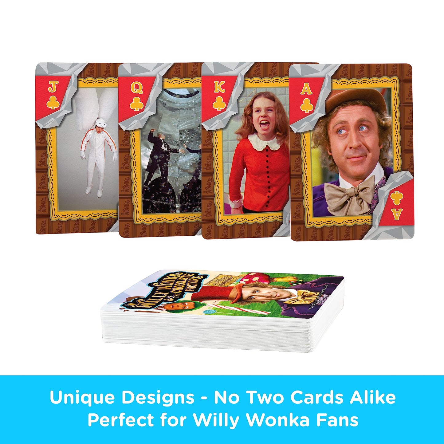 Aquarius Willy Wonka Playing Cards - Willy Wonka Themed Deck Of Cards For Your Favorite Card Games - Officially Licensed Willy W