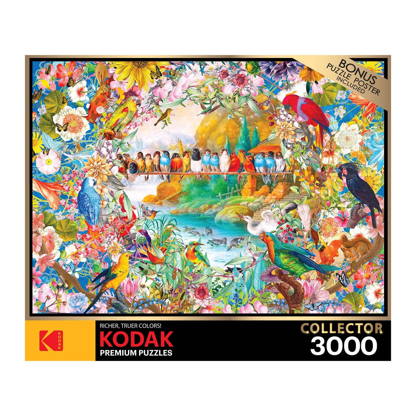 RoseArt 3000 Piece Jigsaw Puzzle - Kodak Premium Birdsong - Multicolor Cardboard Model 8150ZZS for Adults