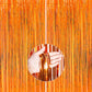PartyWoo Orange Foil Fringe curtains, 2 pcs 33x66 ft Orange Streamers, Fringe Backdrop, Metallic Tinsel curtains for Birthday Pa