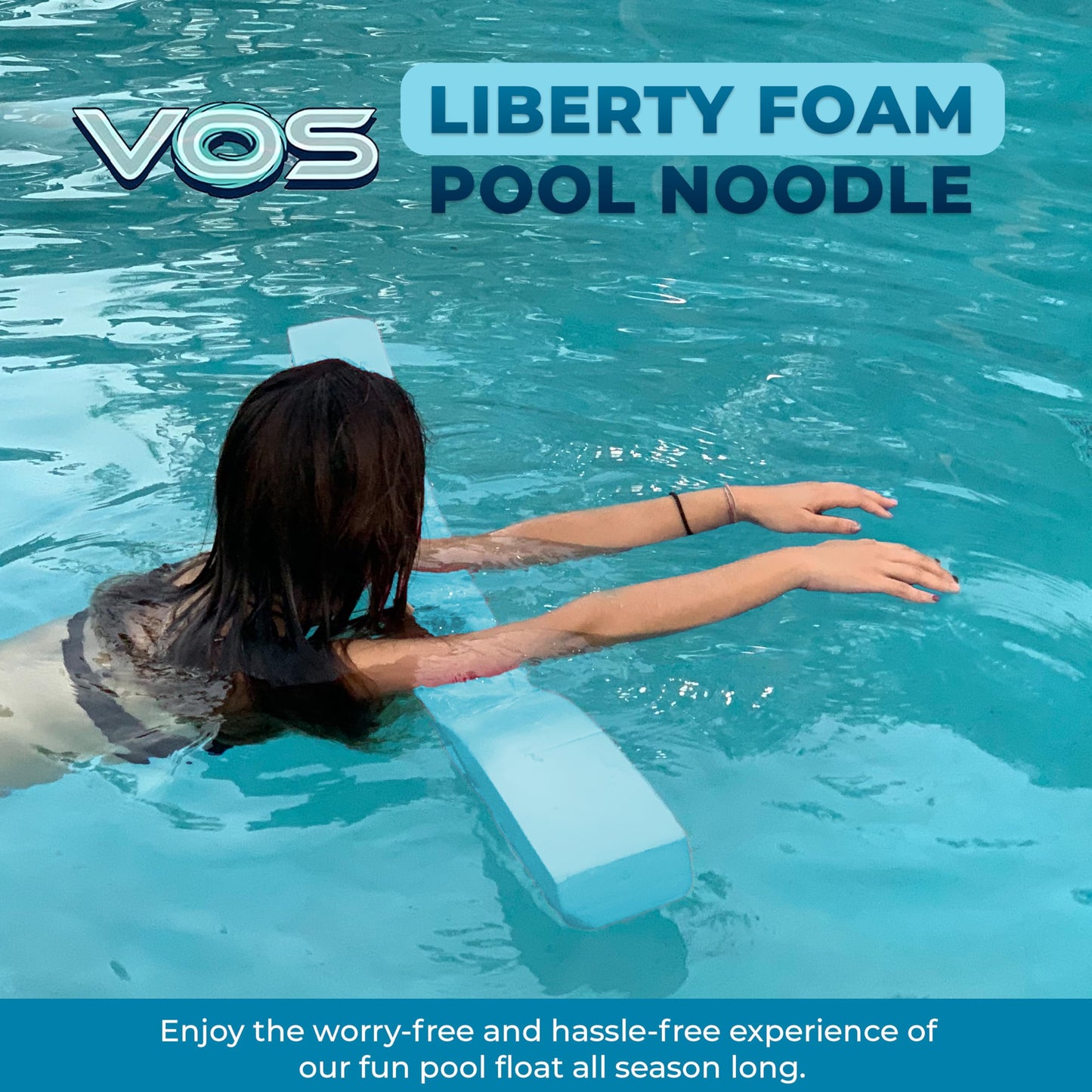 VOS Liberty Foam Pool Wavy Noodle  enhanced & Big  Super Soft Pool Noodle for Swimming and Floating  Pool Floats  Lake Floats for mature-themeds & Kids  Single Pack