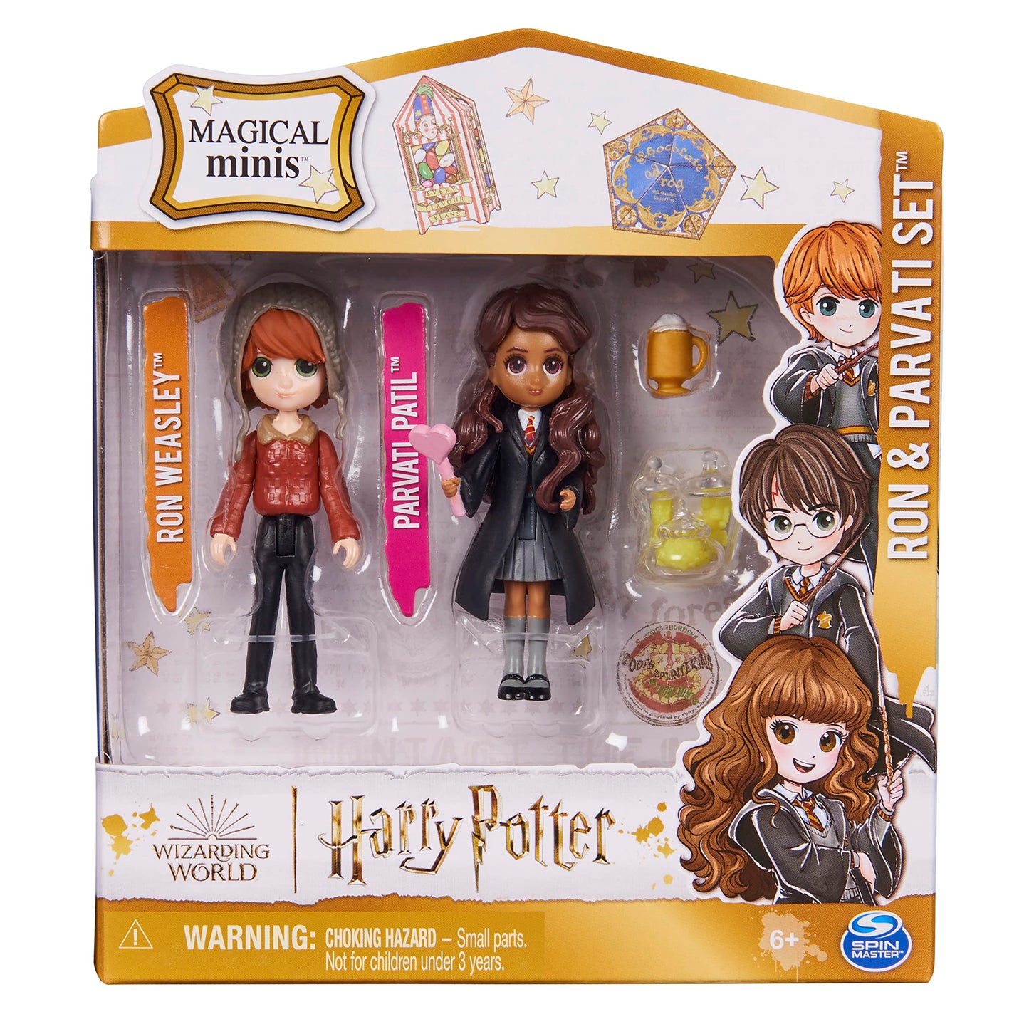 Wizarding World Harry Potter, Magical Minis Ron Weasley & Parvati Patil Set With 2 Doll Accessories, Easter Basket Gifts, Kids T