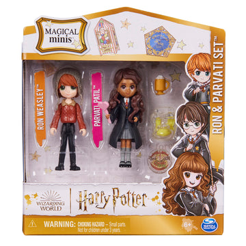 Wizarding World Harry Potter, Magical Minis Ron Weasley & Parvati Patil Set With 2 Doll Accessories, Easter Basket Gifts, Kids T