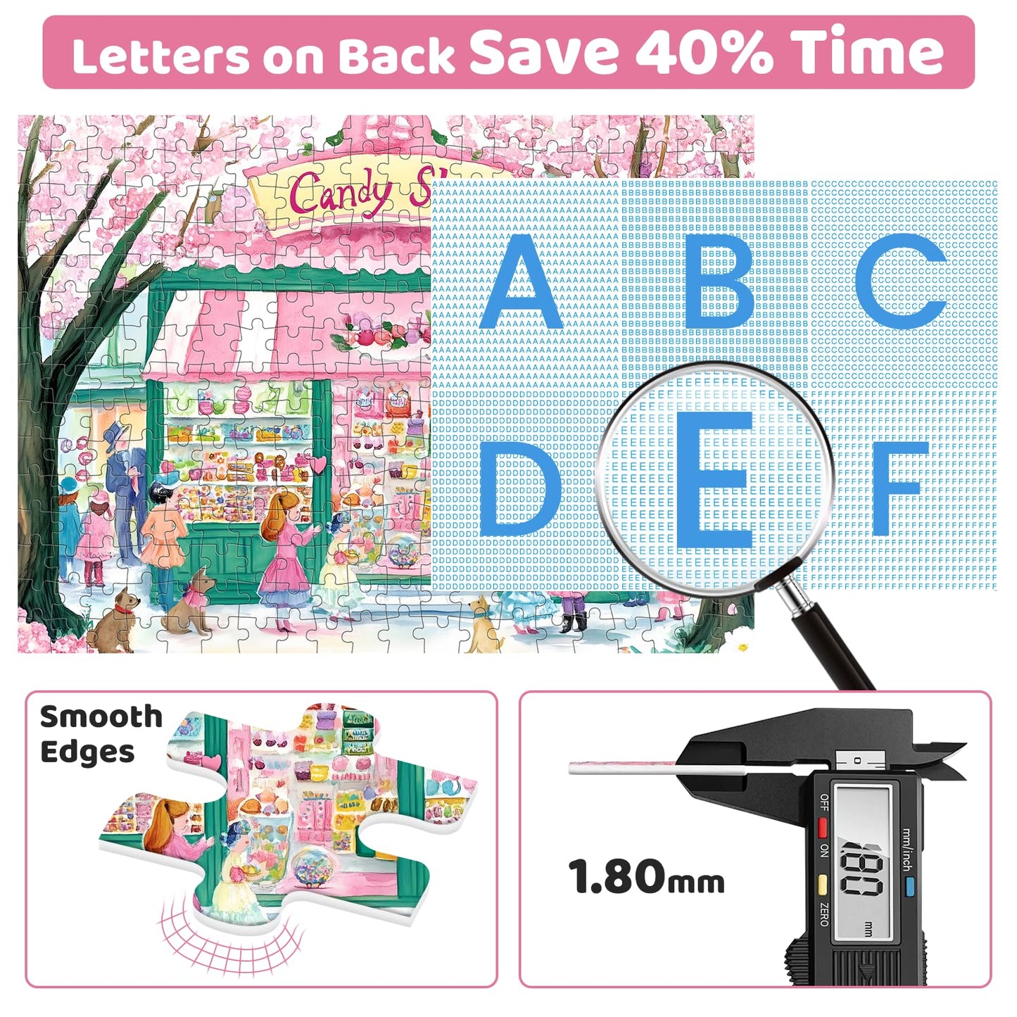 300 Piece Puzzles for mature-themeds  Jigsaw Puzzles 300 Pieces for mature-themeds Kids Candy Shop Puzzle mature-themed Puzzle 300 Piece Recycled Cardboard Challenging Puzzles Game Family Activity Birthday Gift 20.5x15inch