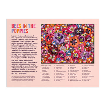 Bees In The Poppies 1000 Piece Puzzle From Galison - Beautiful 27'' X 20'' Puzzle Featuring Photographs From Troy Litten, Thick
