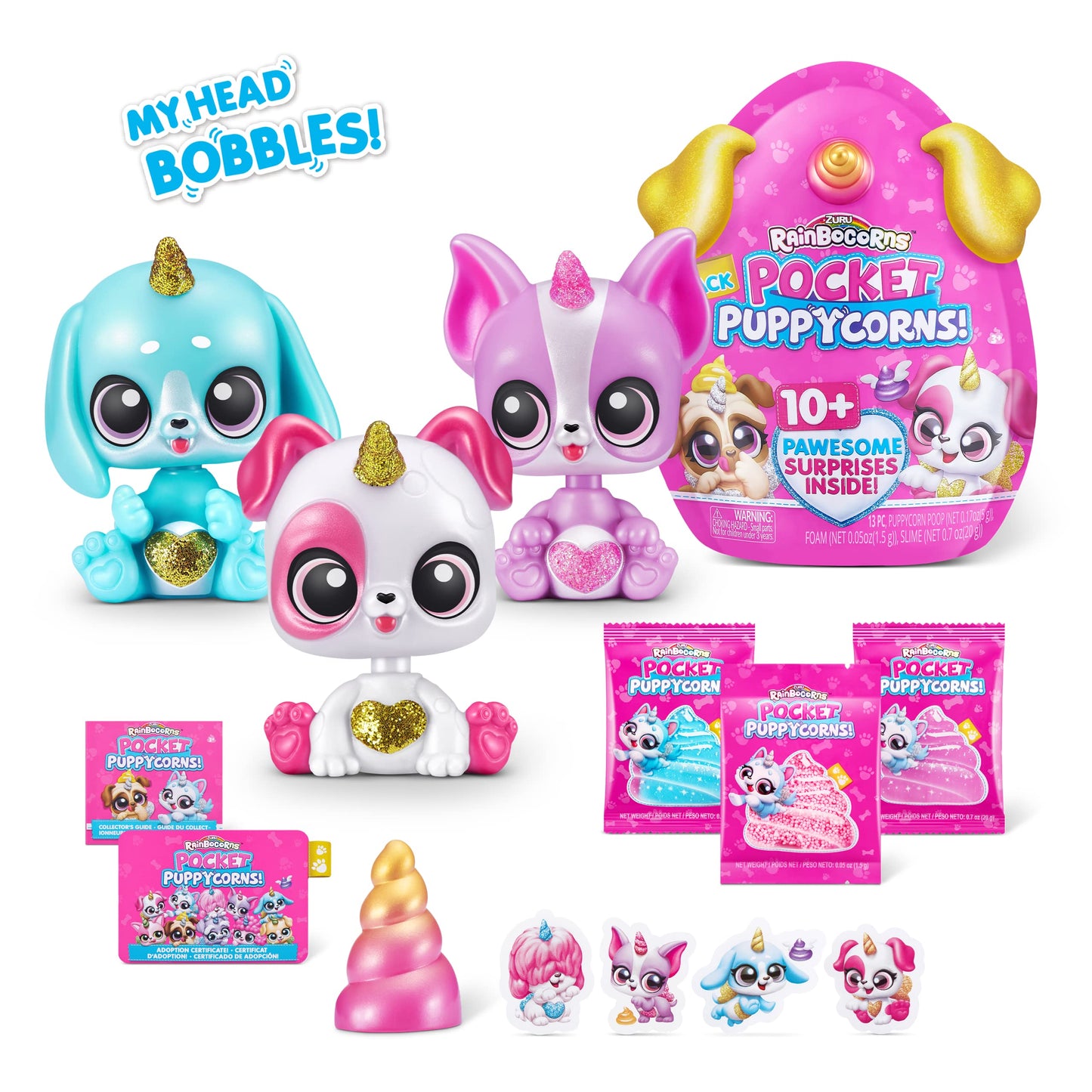 Rainbocorns Pocket Puppycorn 3 Pack By Zuru Toy Puppy Dog Mini Unboxing Girls Gifting Idea, Toys For Girls, Kid'S Birthday Gift