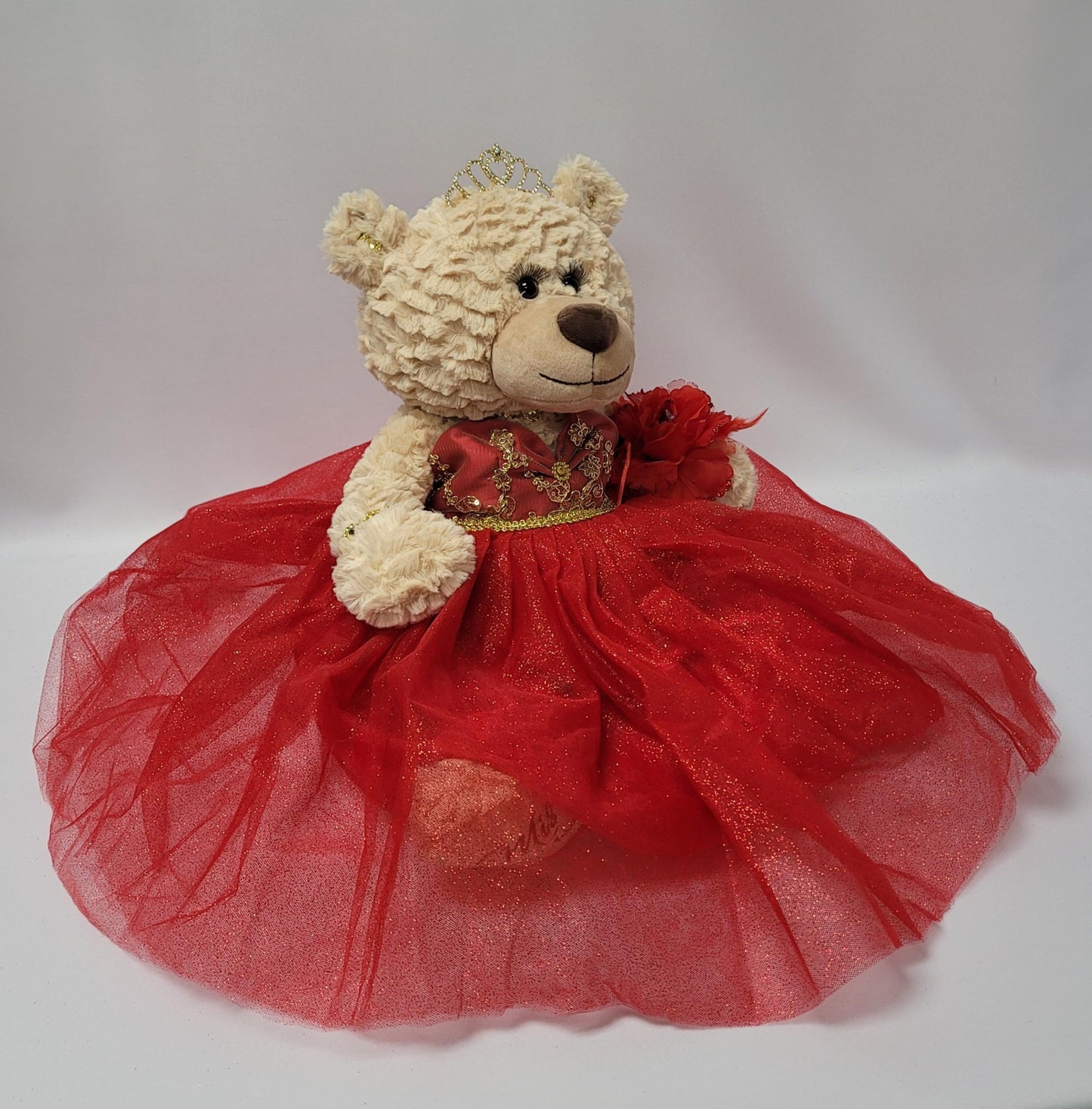 KINNEX COLLECTIONS SINCE 1997 20'' Quince Anos Quinceanera Last Doll Teddy Bear with Dress (Centerpiece) ~ ARC16832-14 (Red)