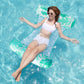Sloosh Hammock Pool Floats Adults, 4-In-1 Multi-Purpose Inflatable Pool Floaties Pvc Water Hammock Lounge (Tropical Leaves- Cyan