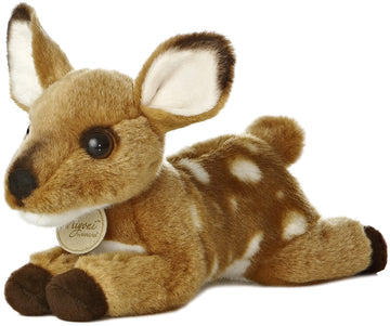 Aurora Realistic Miyoni Fawn Stuffed Animal - Lifelike Detail - Cherished Companionship - Brown 8 Inches