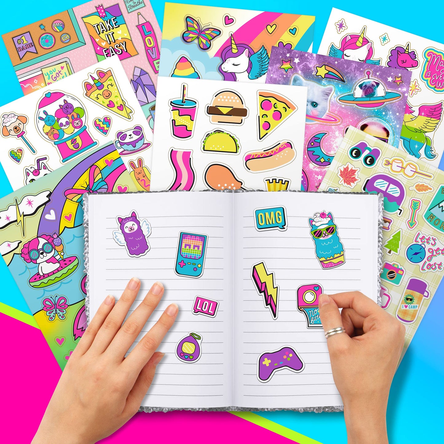 Fashion Angels 1000+ Totally Rainbow Colorful Fun Craft Stickers For Scrapbooks, Planners, Gifts And Rewards, 40-Page Sticker Book For Kids Ages 6+ And Up